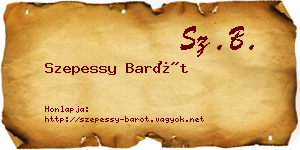 Szepessy Barót névjegykártya